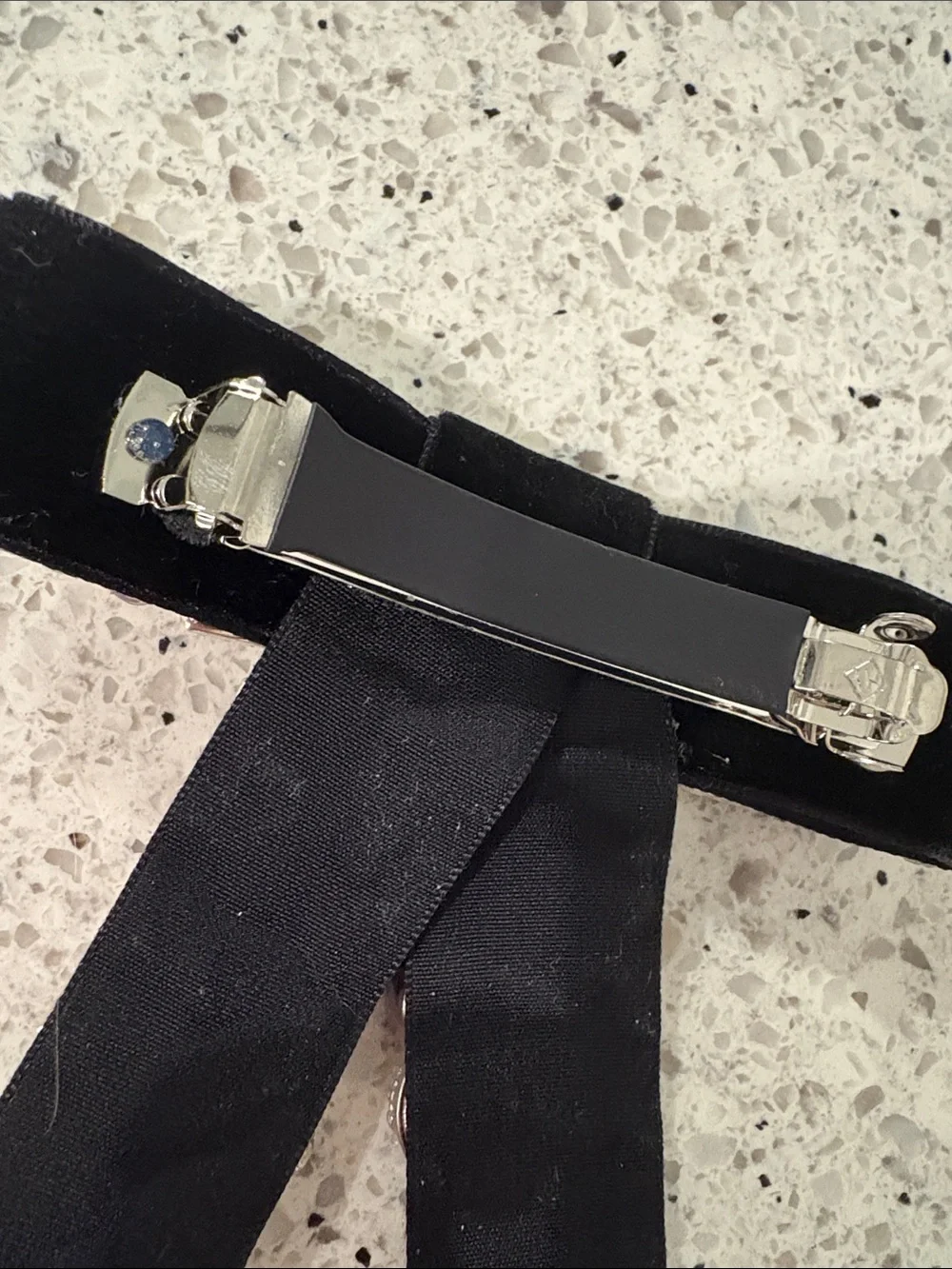 Show Me Your Mumu Crystal Embellished Hair Bow - Silver on Black